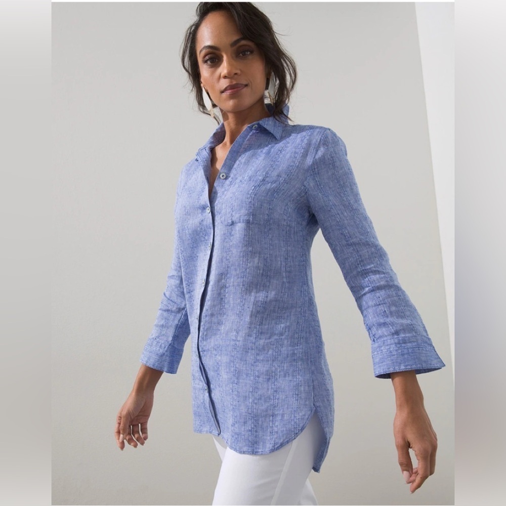 Chicos 100% linen tunic